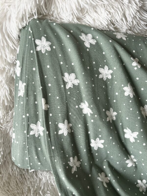 Double Brushed Poly Knit-Small Flower & Dot Sage