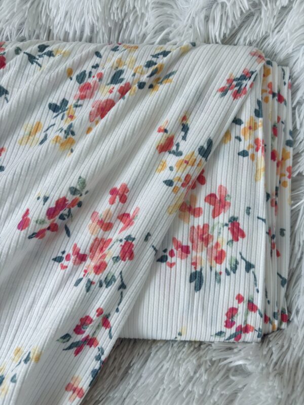 Ribbed Knit-Watercolor Floral